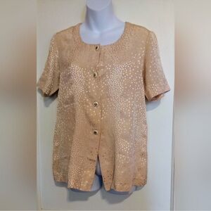 Elegant Beige Button-Down Women's Shirt